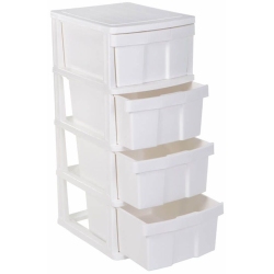 Συρταριέρα πλαστική με 4 συρτάρια Ζήβα λευκή 40x50x99.5εκ Homeplast A00064