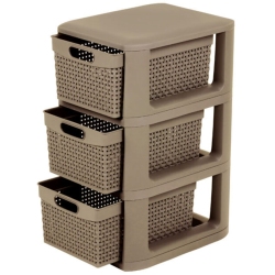 Συρταριέρα πλαστική με 3 συρτάρια Gabri μπεζ 26x33x51εκ Homeplast A00886