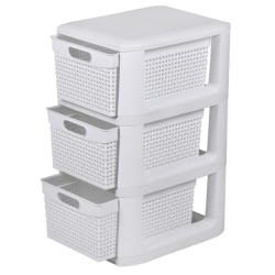 Συρταριέρα πλαστική με 3 συρτάρια Gabri λευκή 26x33x51εκ Homeplast A00886