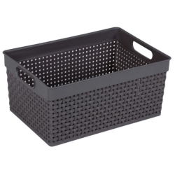 Κουτί αποθήκευσης πλαστικό ανθρακί 30.5x20.5x14εκ Homeplast A00887