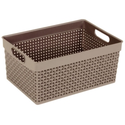 Κουτί αποθήκευσης πλαστικό μπεζ 30.5x20.5x14εκ Homeplast A00887