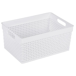 Κουτί αποθήκευσης πλαστικό λευκό 30.5x20.5x14εκ Homeplast A00887