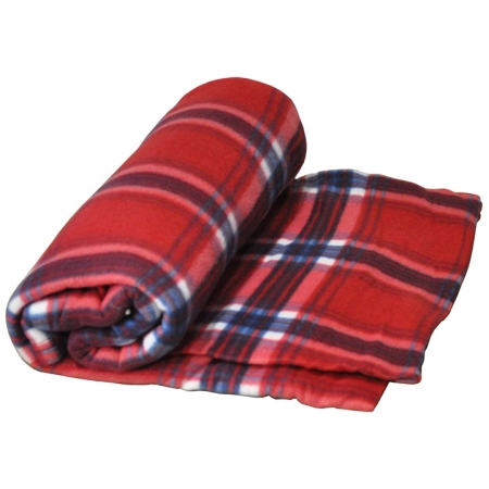 Κουβέρτα fleece μονή Καρώ κόκκινο-μπλε 150x200εκ Sidirela E-3327