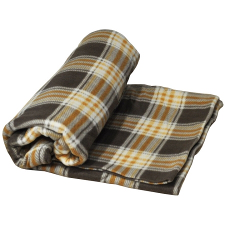 Κουβέρτα fleece μονή Καρώ καφέ-μπεζ 150x200εκ Sidirela E-3327