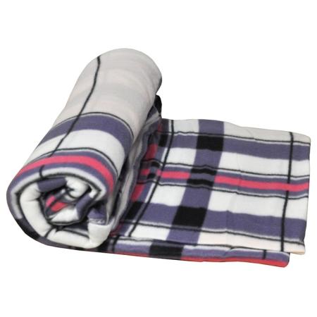 Κουβέρτα fleece διπλή Καρώ ροζ-μωβ 190x220εκ Sidirela E-3328