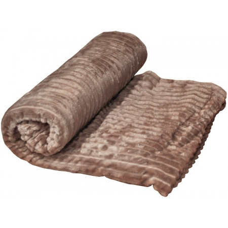 Κουβέρτα fleece διπλή καφέ 150x220εκ Sidirela E-0968