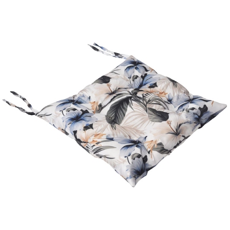 Μαξιλάρι καρέκλας υφασμάτινο Λουλούδια μπλε 40x40εκ Sidirela E-0223