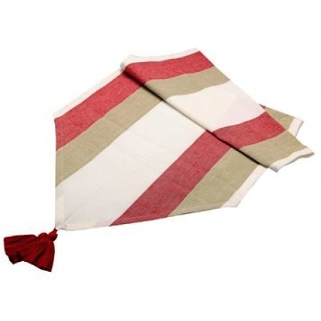 Τραβέρσα υφασμάτινη εκρού-μπορντώ 170x40εκ Espiel ΤΕΧ223