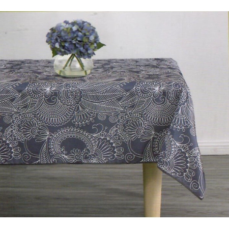 Τραπεζομάντηλο υφασμάτινο γκρι-λευκό 150x150εκ Chios Hellas 19050