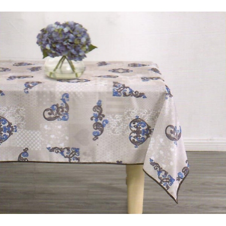 Τραπεζομάντηλο υφασμάτινο γκρι-μπλε 180x150εκ Chios Hellas 19052