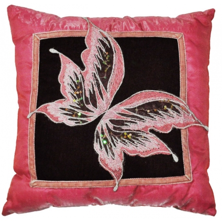 Μαξιλάρι υφασμάτινο Πεταλούδα φούξια 30x30εκ Pol 9112001