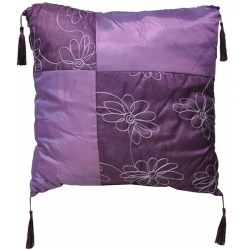 Μαξιλάρι υφασμάτινο Λουλούδια μωβ 40x40εκ Pol 9112003