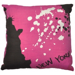 Μαξιλάρι υφασμάτινο New York μωβ 45x45εκ Inart 3-40-820-0002