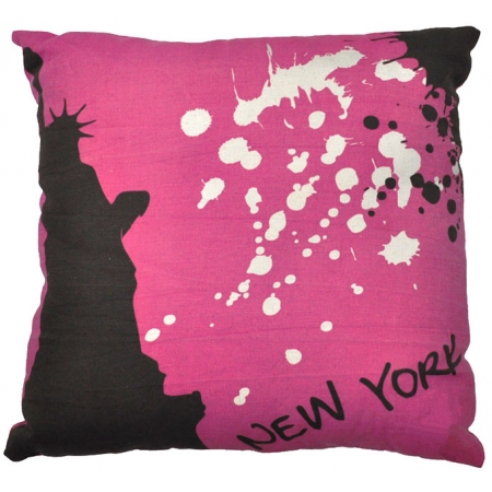 Μαξιλάρι υφασμάτινο New York μωβ 45x45εκ Inart 3-40-820-0002
