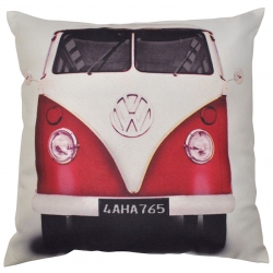 Μαξιλάρι υφασμάτινο Βανάκι μπεζ-κόκκινο 40x40εκ Inart 3-40-865-0003