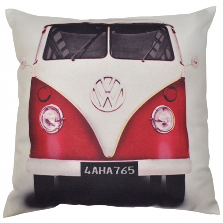 Μαξιλάρι υφασμάτινο Βανάκι μπεζ-κόκκινο 40x40εκ Inart 3-40-865-0003