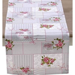 Τραβέρσα υφασμάτινη Λουλούδια γκρι/ροζ 180εκ Click 6-40-121-0012