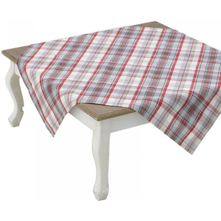 Τραπεζομάντηλο-καρέ υφασμάτινο Καρώ γκρι/κόκκινο 90x90εκ Click 6-40-121-0056