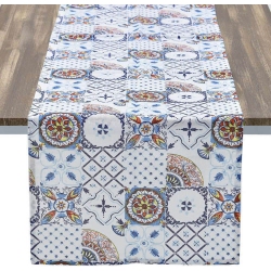 Τραβέρσα υφασμάτινη λευκό-μπλε 180x40εκ Click 6-40-121-0063