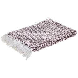 Ριχτάρι υφασμάτινο μπορντώ-λευκό 230x170εκ Inart 6-40-321-0012