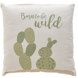 Μαξιλάρι υφασμάτινο Κάκτος πράσινο-λευκό 40x40εκ Click 6-40-809-0004