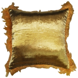 Μαξιλάρι υφασμάτινο χρυσό-κίτρινο 45x45εκ Pol 561156